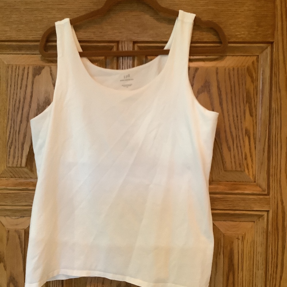 JJILL Bra Shelf Tank Top in White
